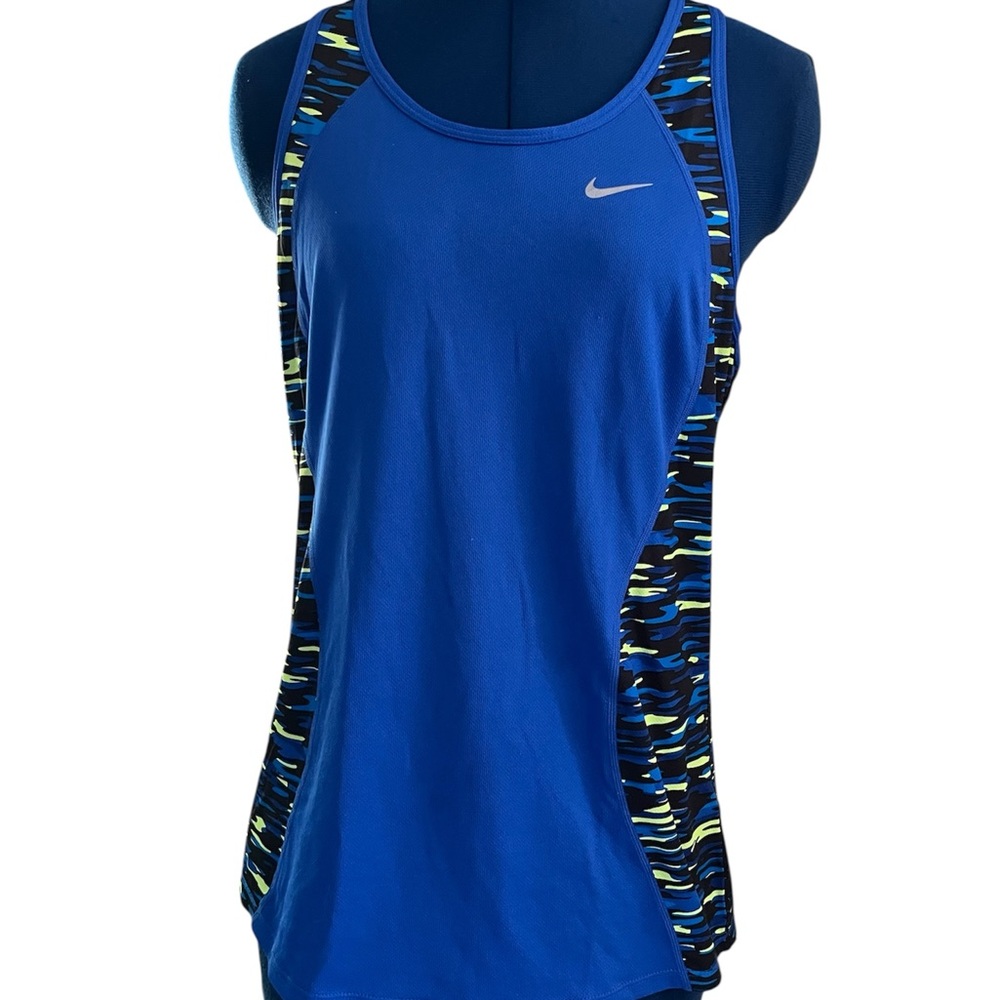 Nike 💙 Dri-Fit Women’s Blue, Yellow and Black Athletic Tank Top